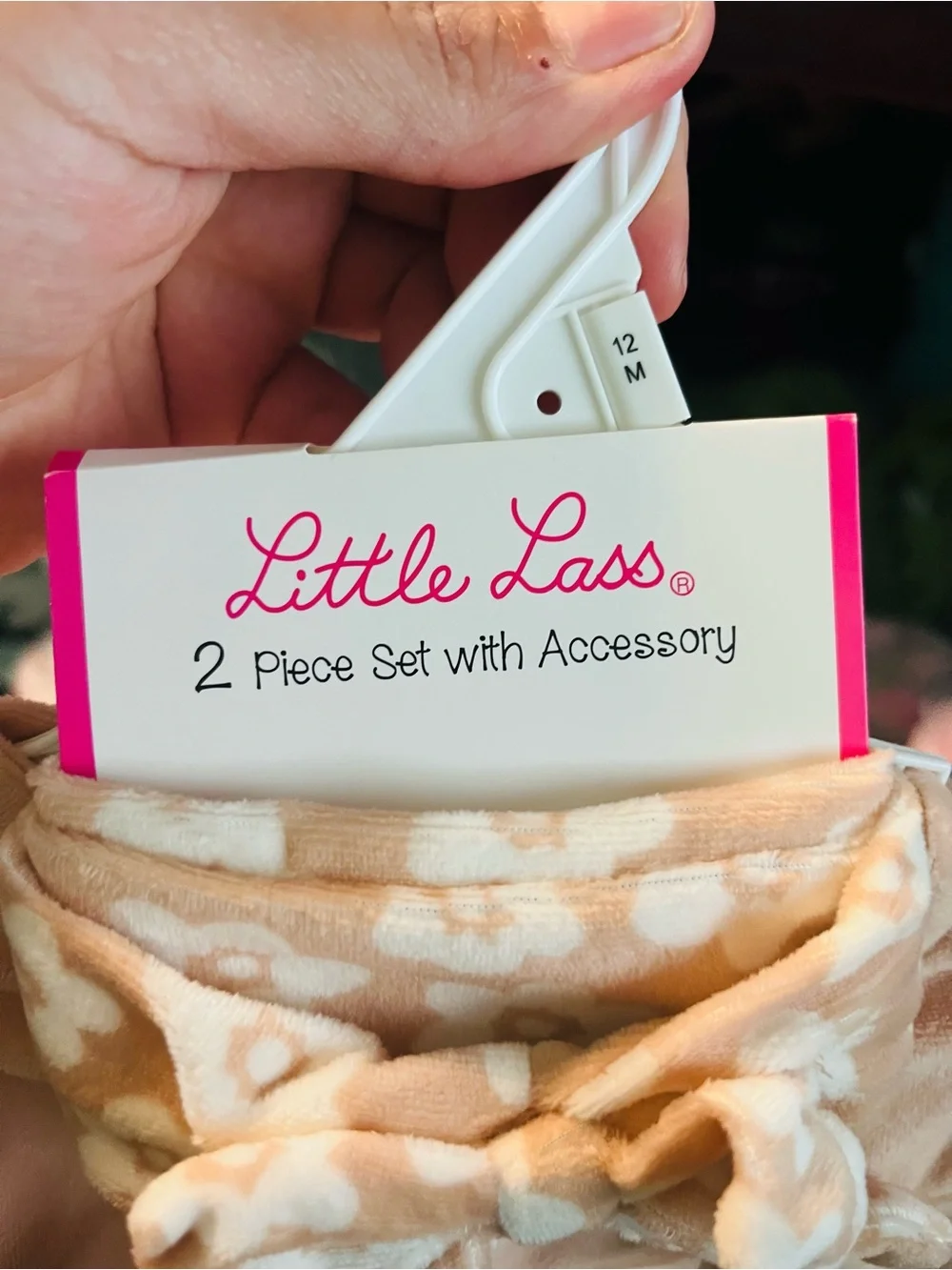 Little Lass Cream & Tan Bow Headband Set - Picture 2 of 3